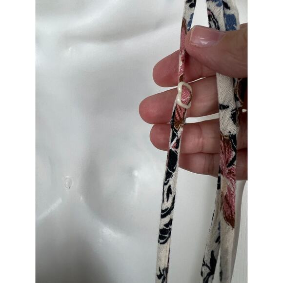 Ivory Floral Print Halter Open Back Maxi Dress American Eagle Medium Boho - Picture 9 of 10